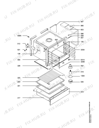 Взрыв-схема плиты (духовки) Aeg 61016VI-WN - Схема узла Oven
